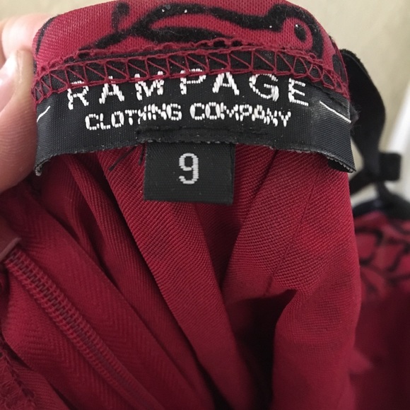 Rampage clothing dress, red satin/felt w inlays - Picture 3 of 3